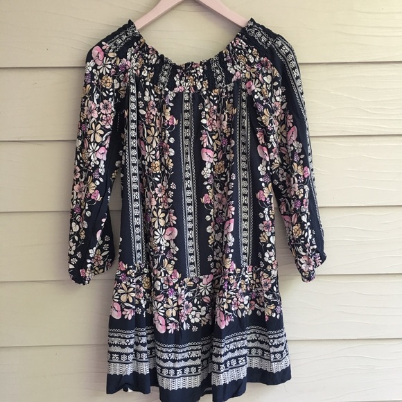 MINKPINK Floral Mini Dress Off The Shoulder - Picture 4 of 5